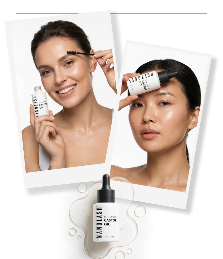 nanolash castor oil on eyelashes